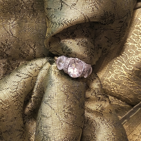 Jeulia three stone SS ring 925 sz. 7 - Picture 1 of 5